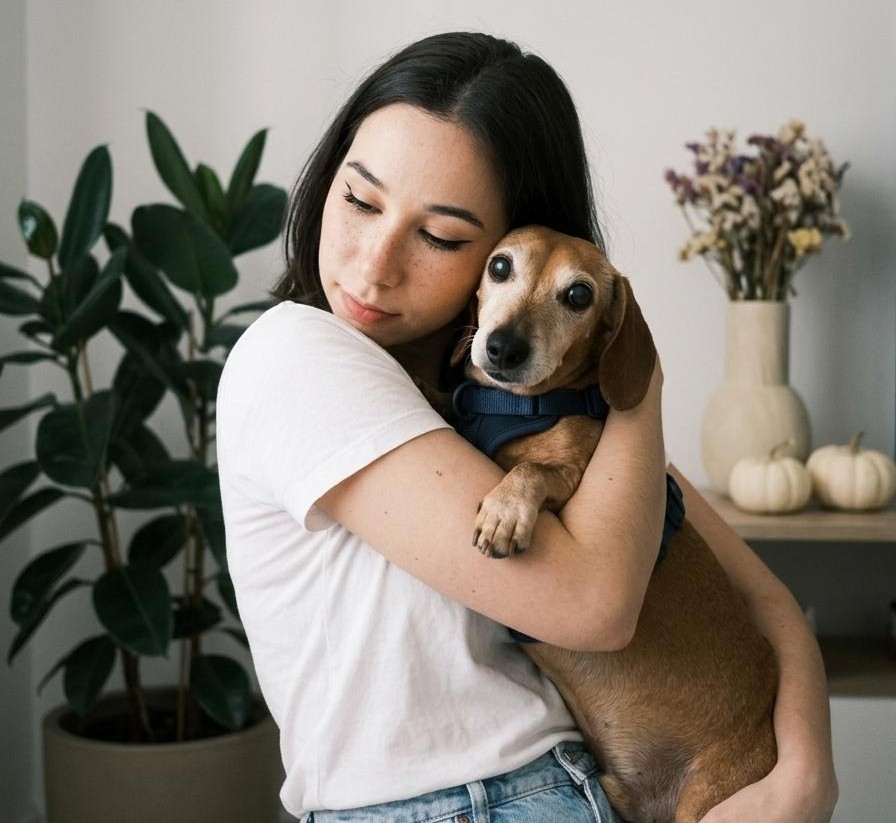 Tal with her dog